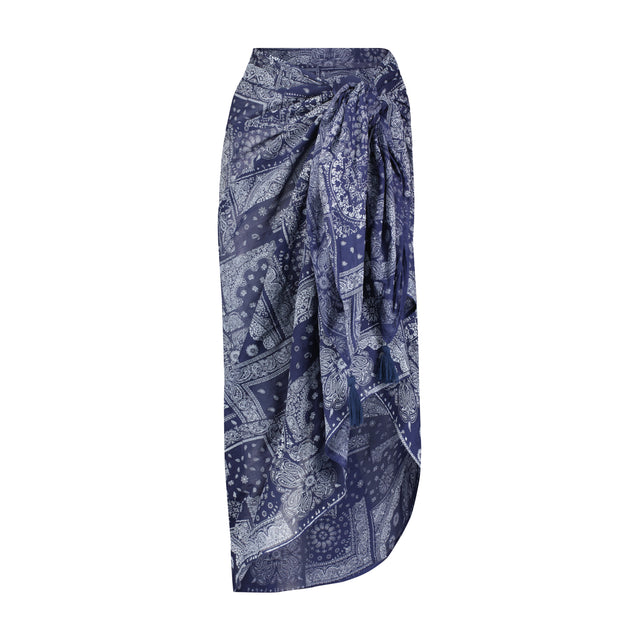 Mer St Barth Cotton Saline Pareo Navy Bandana