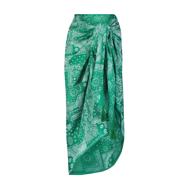 Mer St Barth Cotton Saline Pareo Green Bandana