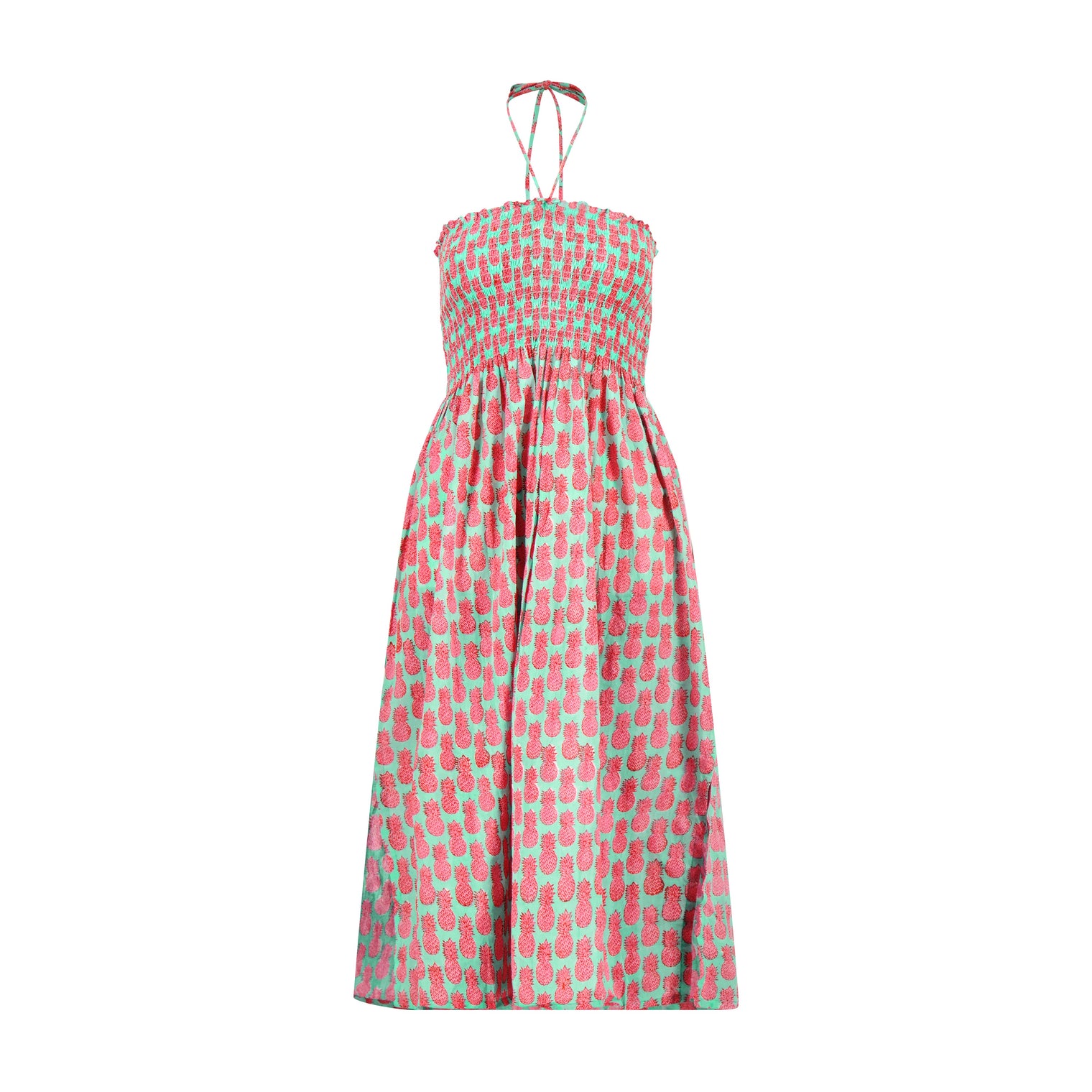 Oceane Women's Smocked Dress Pineapple Crush Pink