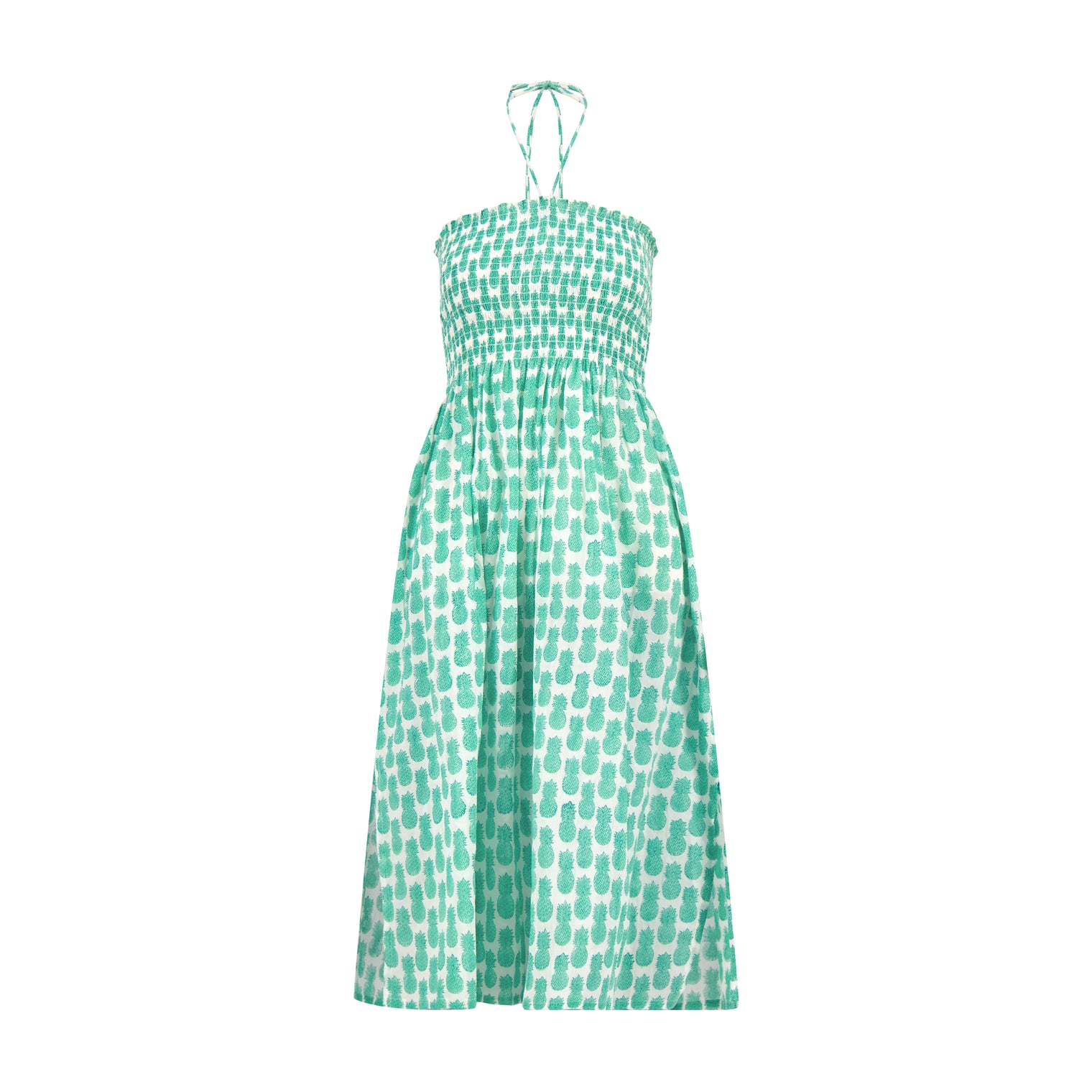 Oceane Women's Smocked Dress Pineapple Crush Lagoon