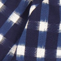 Sara Girl's Popover Dress Midnight Blue Ikat