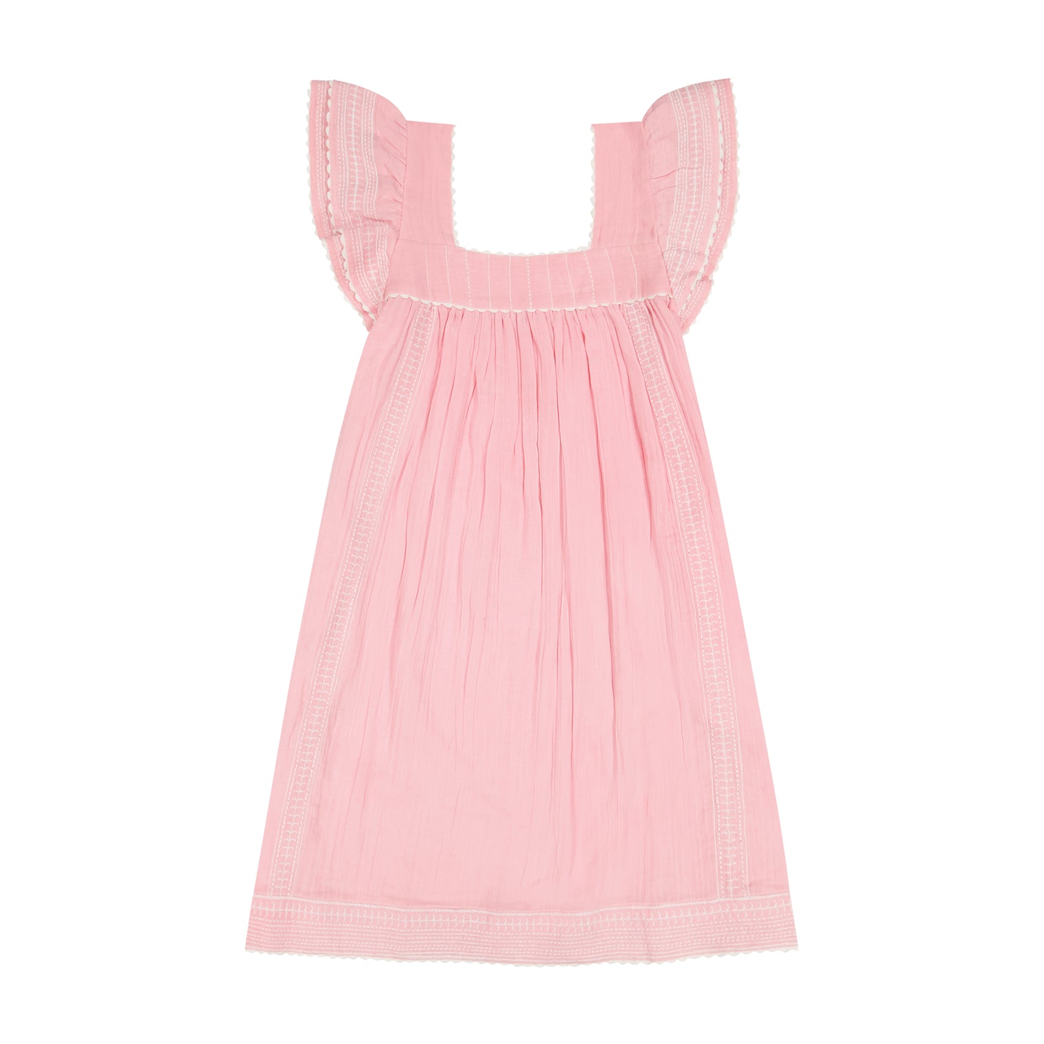Mini Sandrine Womens Dress Pink Embroidery
