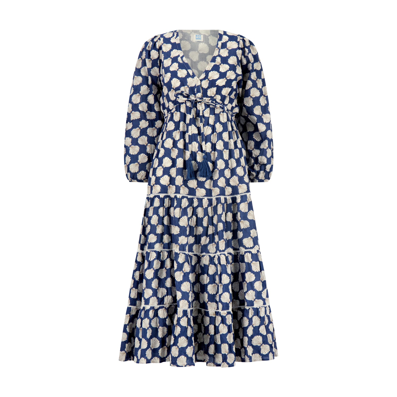 Odette Women's Maxi Dress Shell Beach Navy