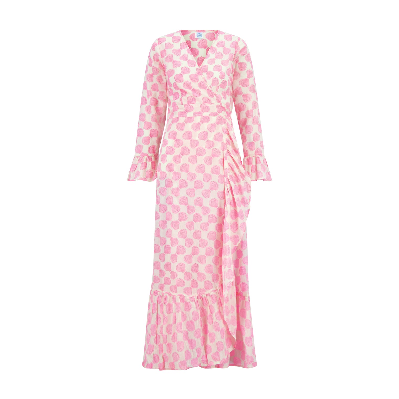 Mer St Barth Genevieve Women's Ruffle Wrap Dress Shell Beach Pink