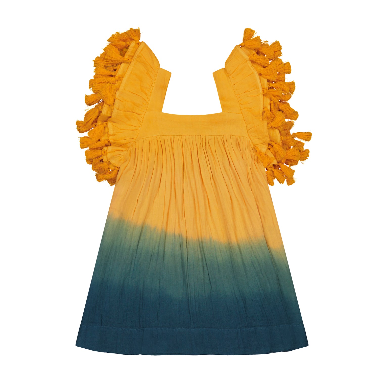 Serena Girl's Tassel Dress Sunset Ombre