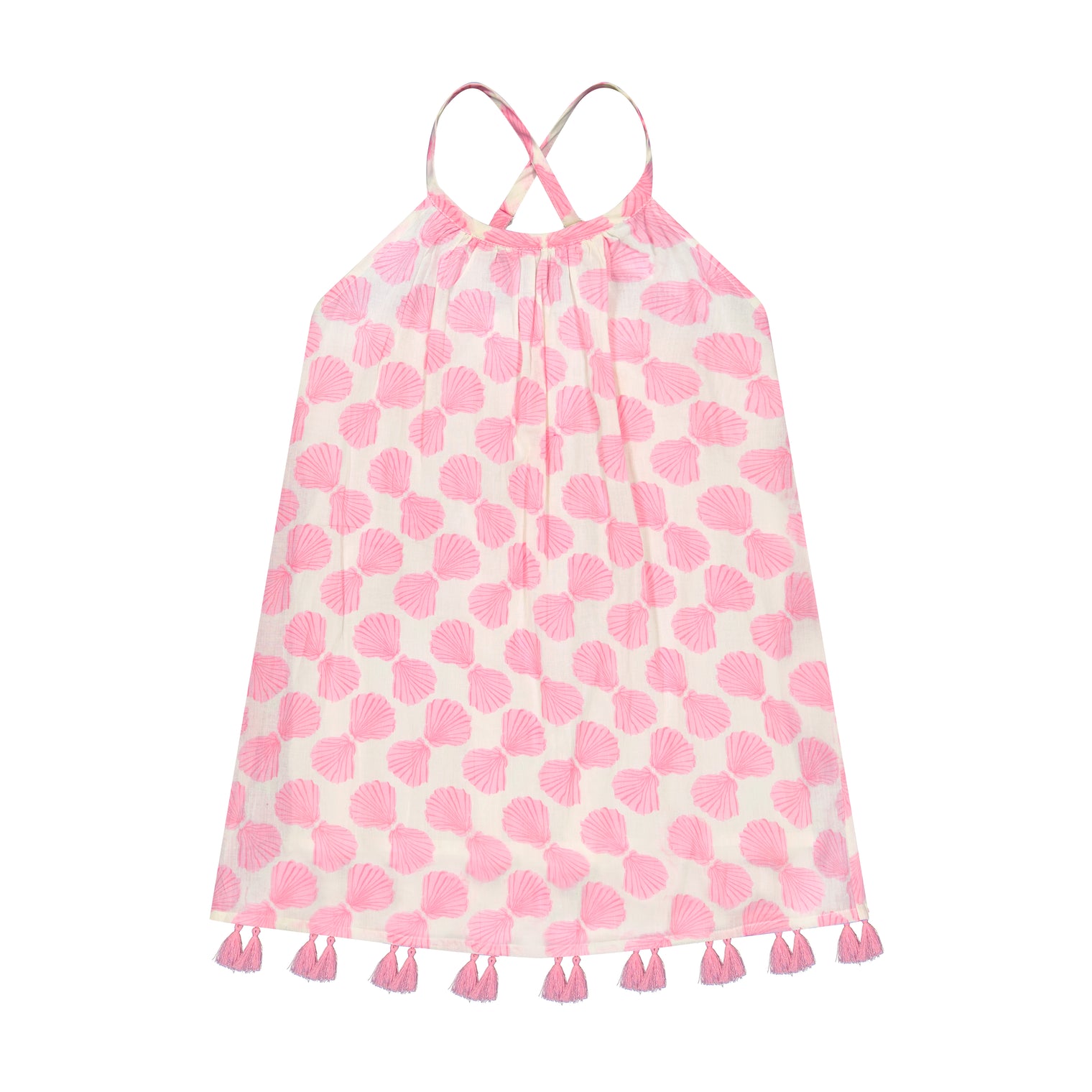 Mini Chantal Girl's Sundress Shell Beach Pink