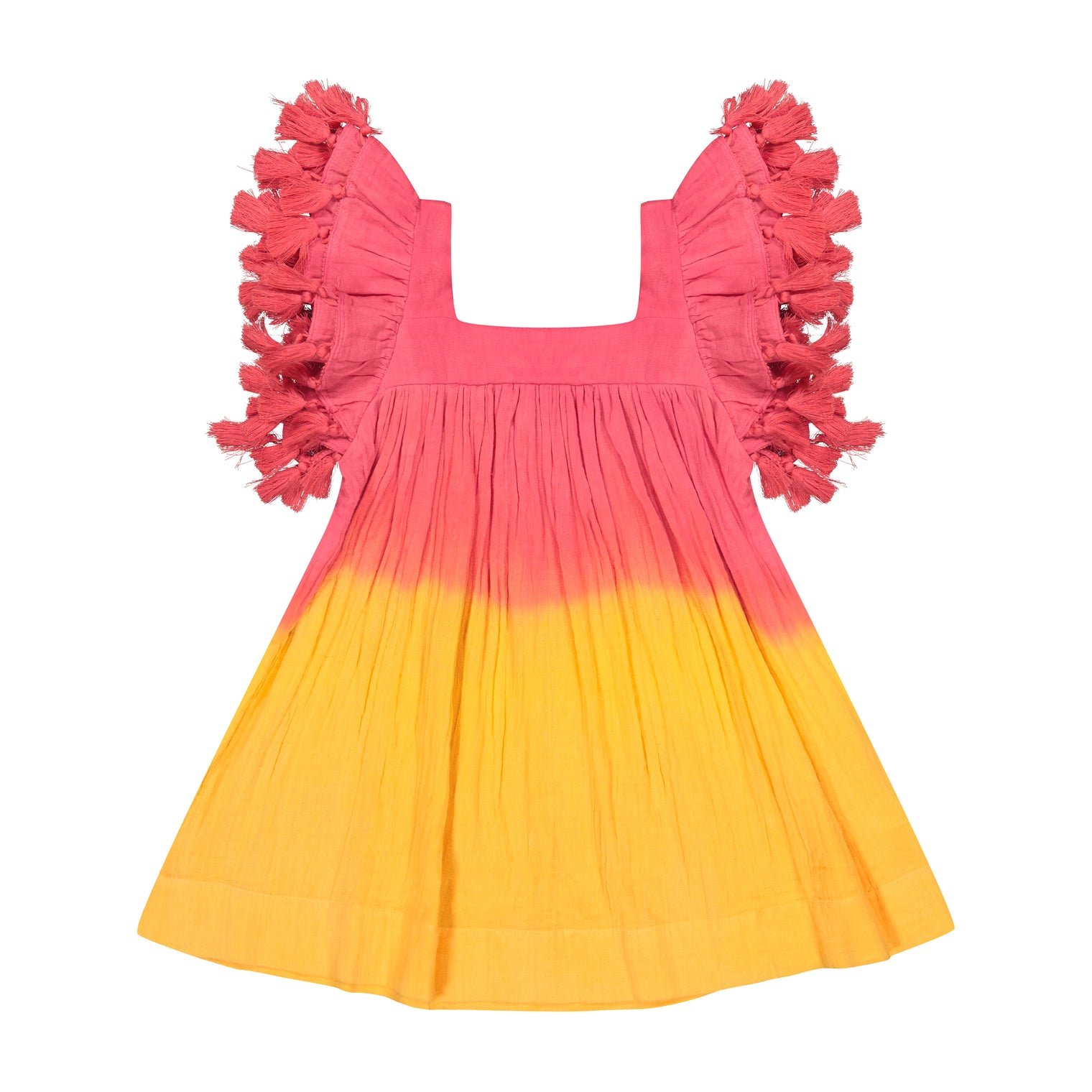 Serena Girl's Tassel Dress Sunrise Ombre