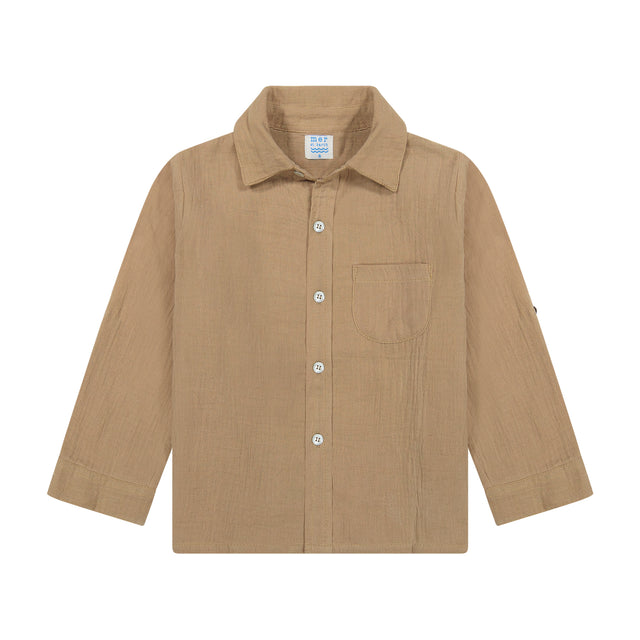 Mer St Barth Remi Boys Button Front Shirt Dune