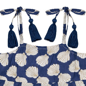 Bella Girl's Sundress Shell Beach Navy