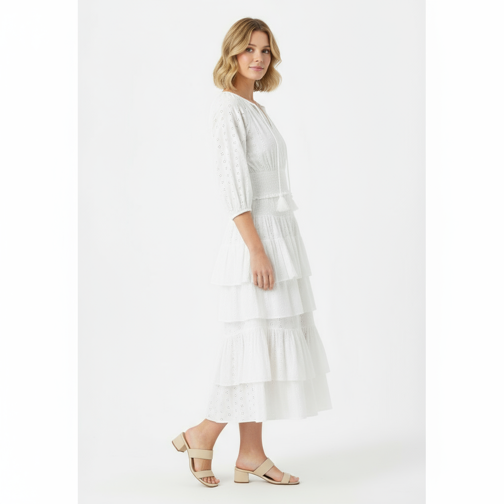 Lola Women's Blouse White Eyelet