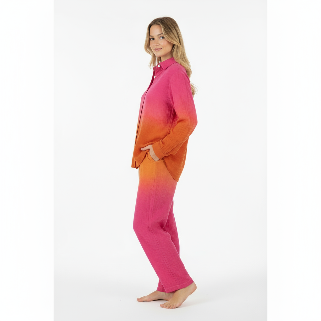 Clementine Womens Top & Pant Set Flamingo Ombre