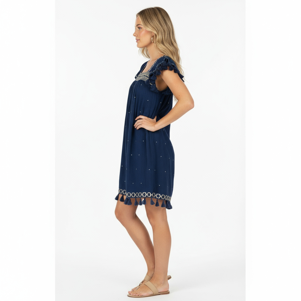 Mini Sandrine Womens Dress Galaxy Embroidery