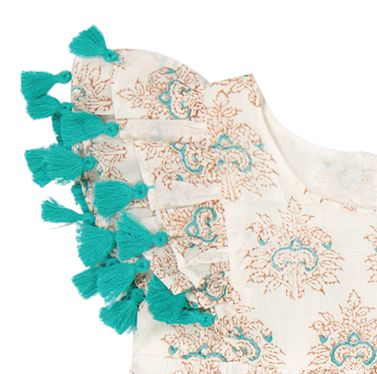 Anna Baby Romper Ocean Aqua Rhapsody