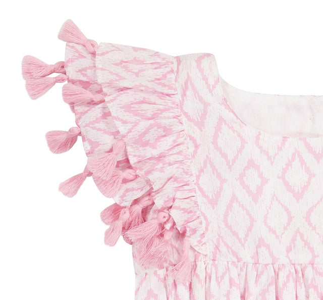 Anna Baby Romper Soft Pink Ikat