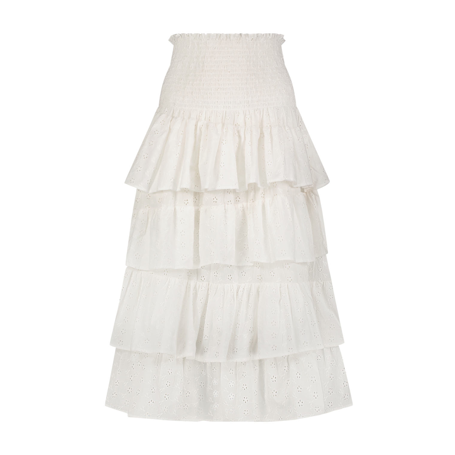 Karmin Women's Ruffle Skirt White Eyelet