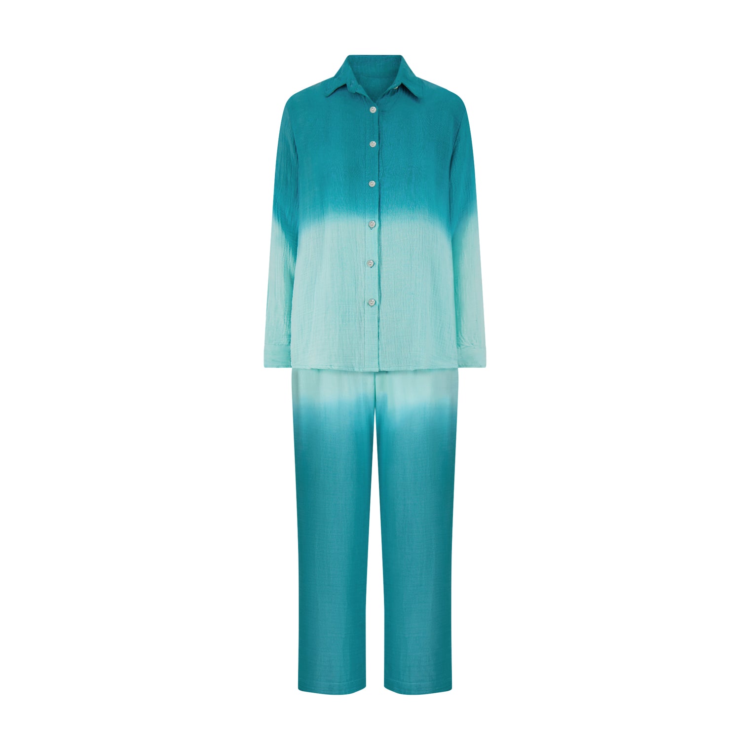 Clementine Womens Top & Pant Set-Aqua Ombre
