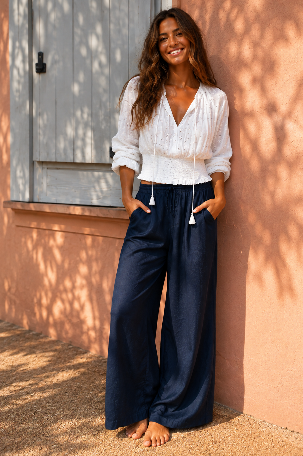 Lola Women's Blouse White Eyelet