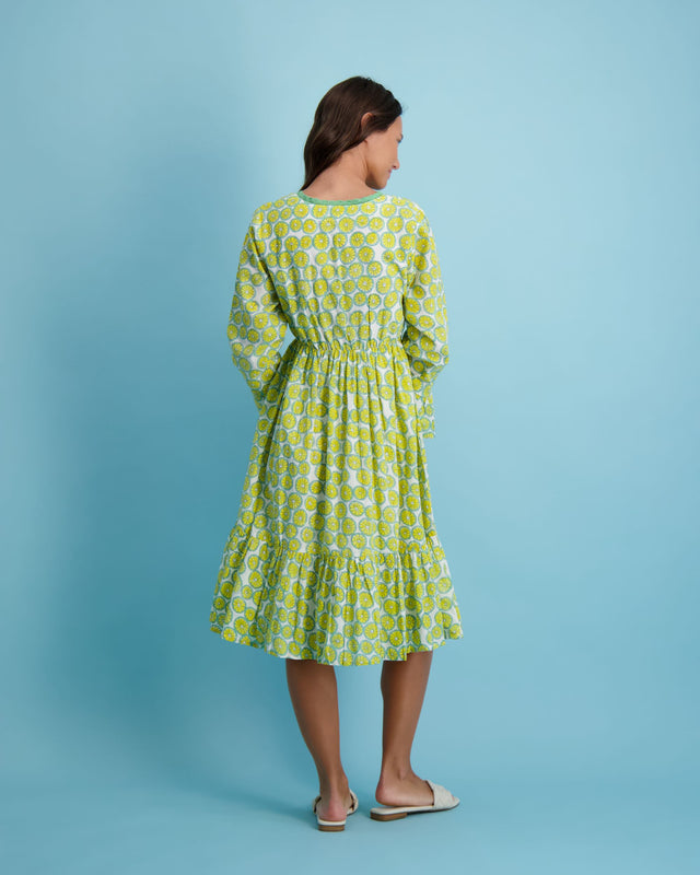 Mer St Barth Zouzou Women's Popover Dress Citrus Crush