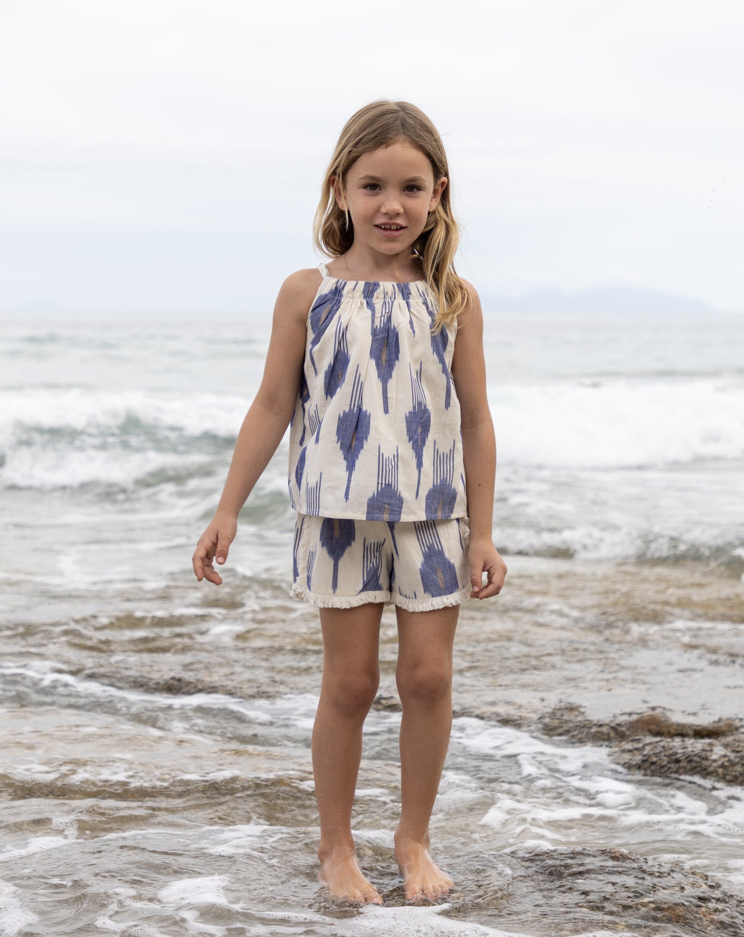 Colette Girls Top and Short Set La Creme Ikat