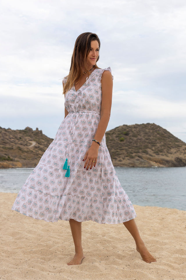 Giselle Womens Maxi Dress Aqua Rhapsody