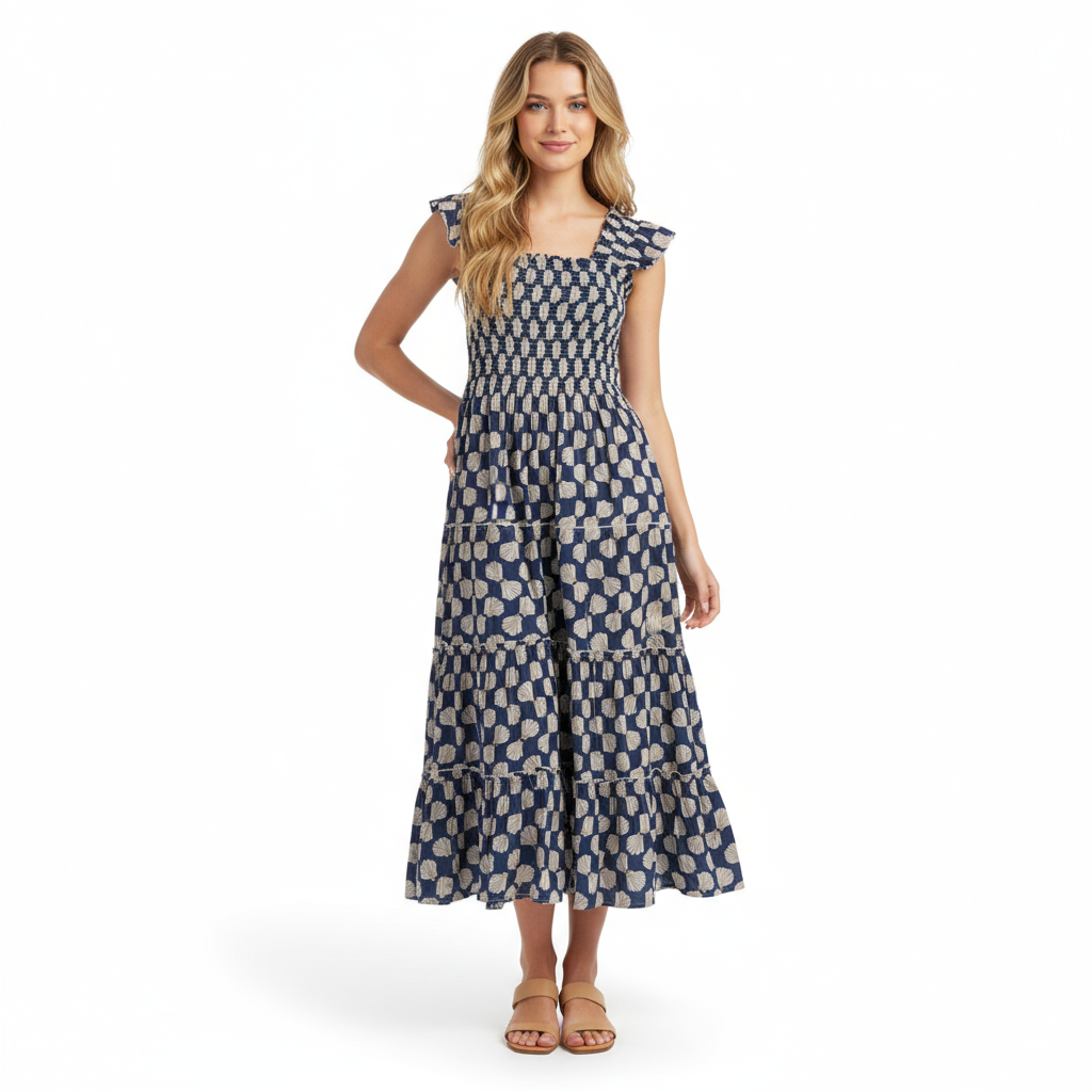 Paloma Women's Maxi Dress Shell Beach Navy