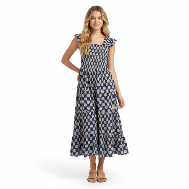 Paloma Women's Maxi Dress Shell Beach Navy