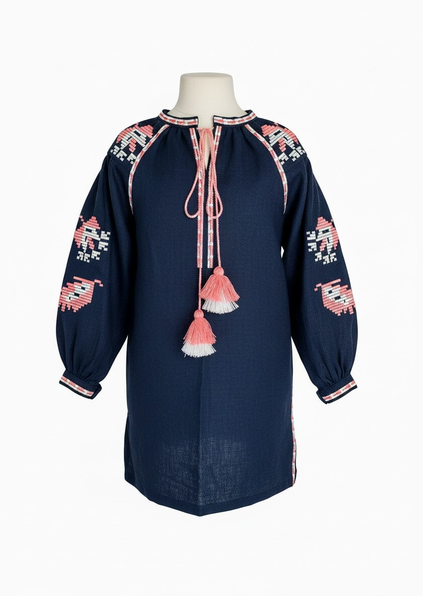 Ukrainian Embroidered Tunic Dress
