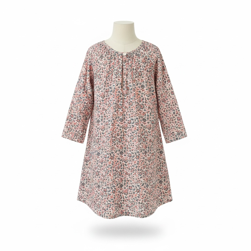 Mer St Barth St Barth Girls' Kaftan Mini Red Navy Blockprint