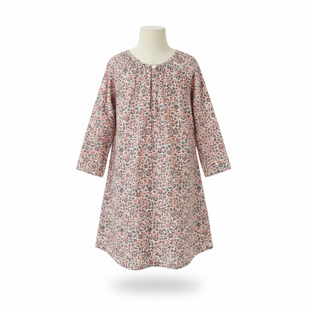 Mer St Barth St Barth Girls' Kaftan Mini Red Navy Blockprint