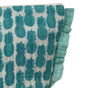 La Plage Ruffle Pouch Pineapple Crush Lagoon