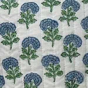 Leila Baby Romper Aqua Floral Block Print