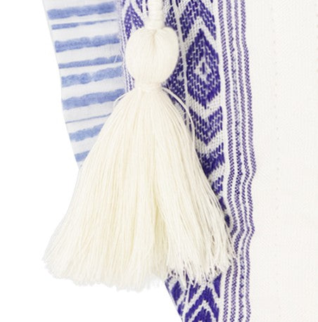La Plage Ruffle Pouch Navy Dobby Stripe