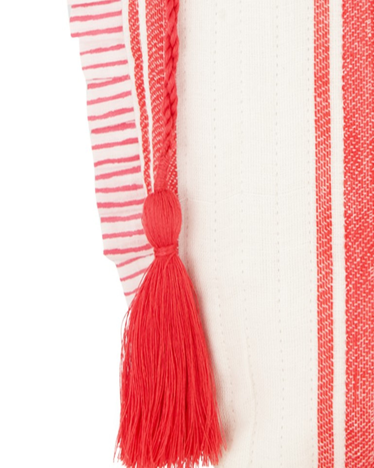 Mer St Barth La Plage Ruffle Pouch Red Dobby Stripe