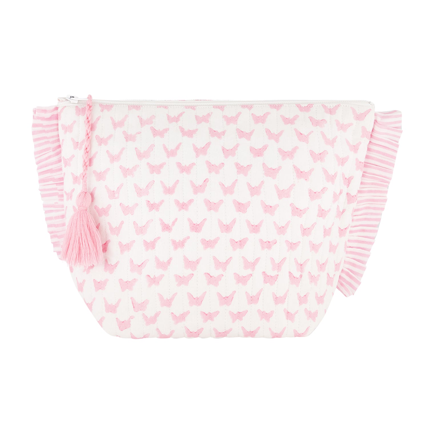 La Plage Ruffle Pouch Pink Butterfly