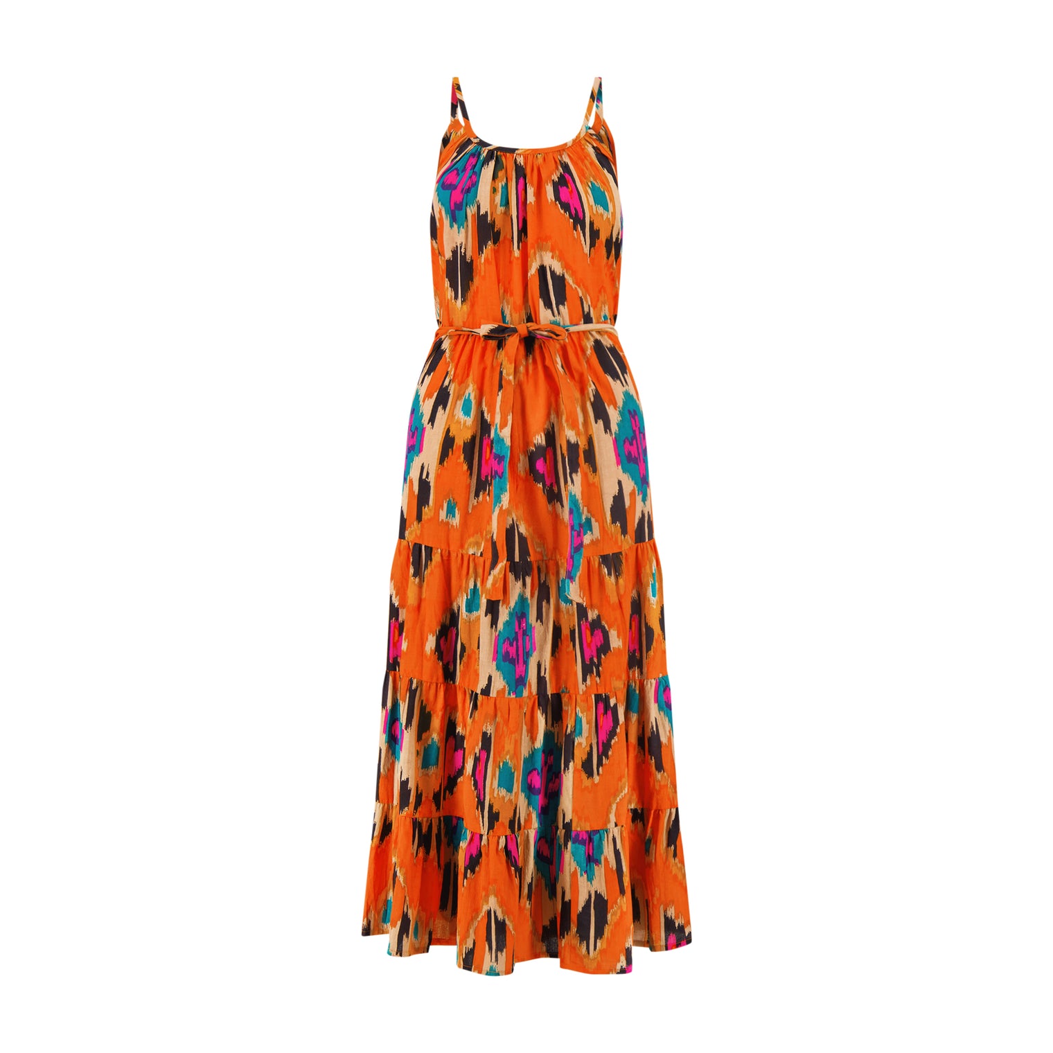 Sabine Womens Maxi Dress Fiesta Sunset Ikat