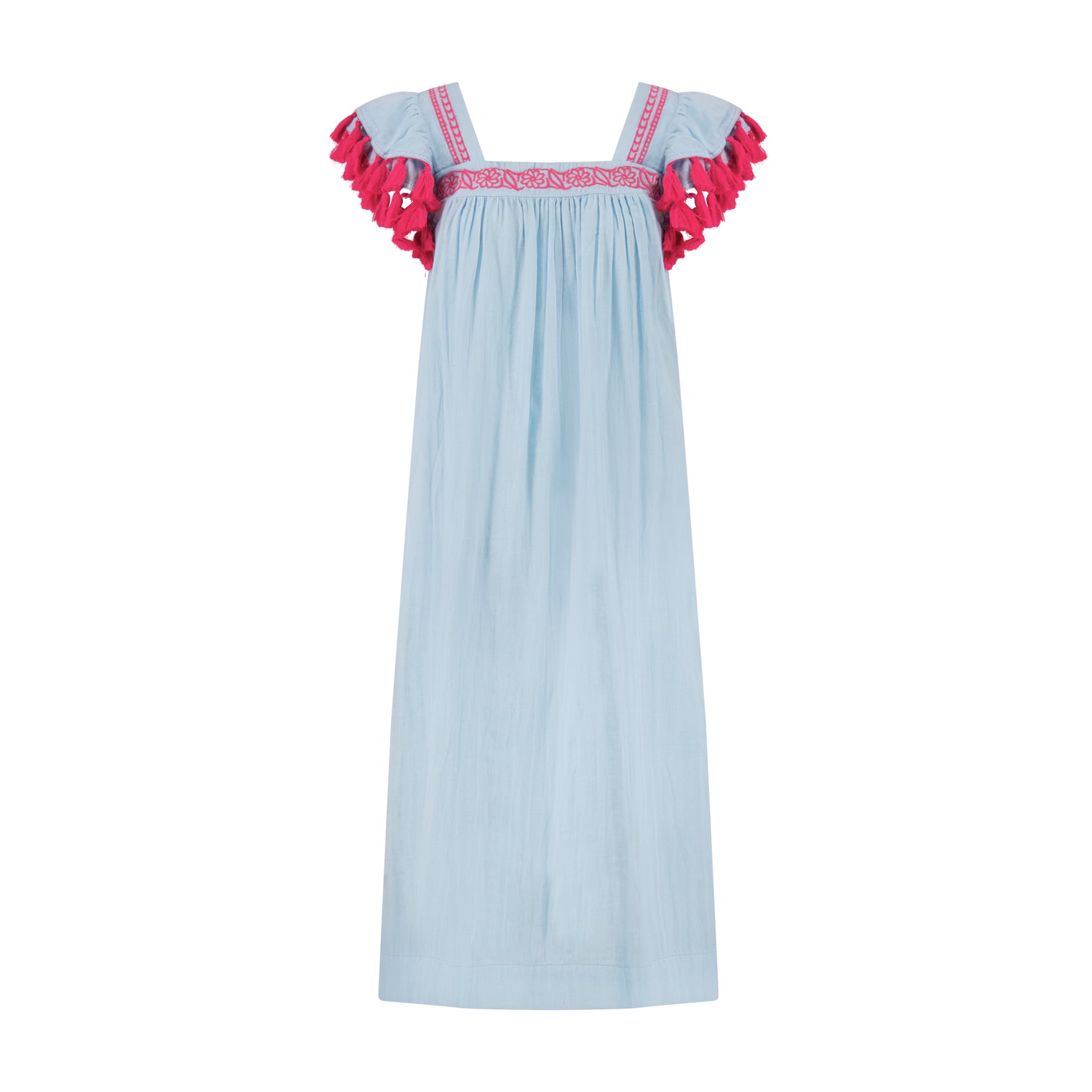Maxi Sandrine Womens Dress Sky Embroidery