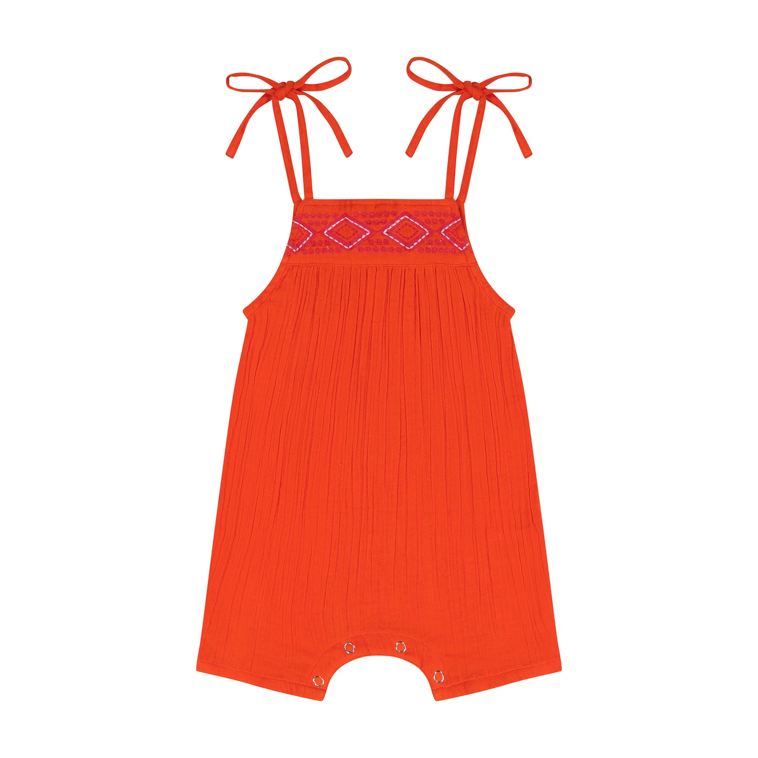 Marley Baby Romper Poppy Embroidery