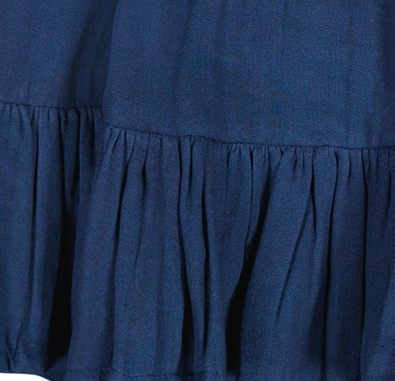 Mini Eva Girls Ruffle Dress Lapis Blue