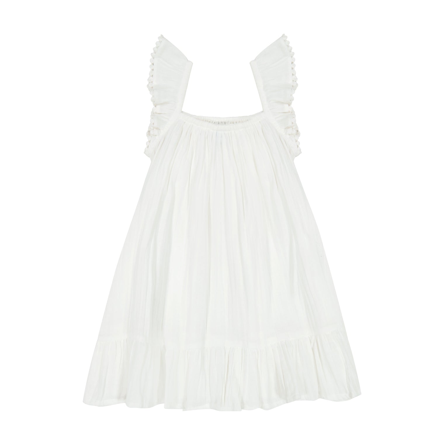 Mini Eva Girl's Ruffle Dress White