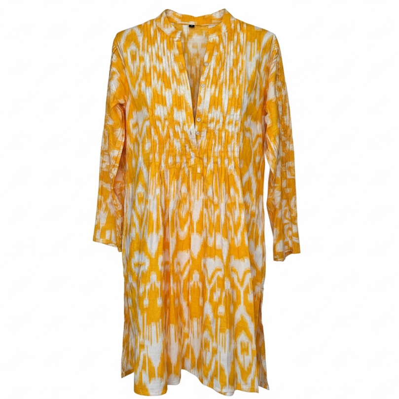 Marina Women's Mini Dress Yellow Ikat