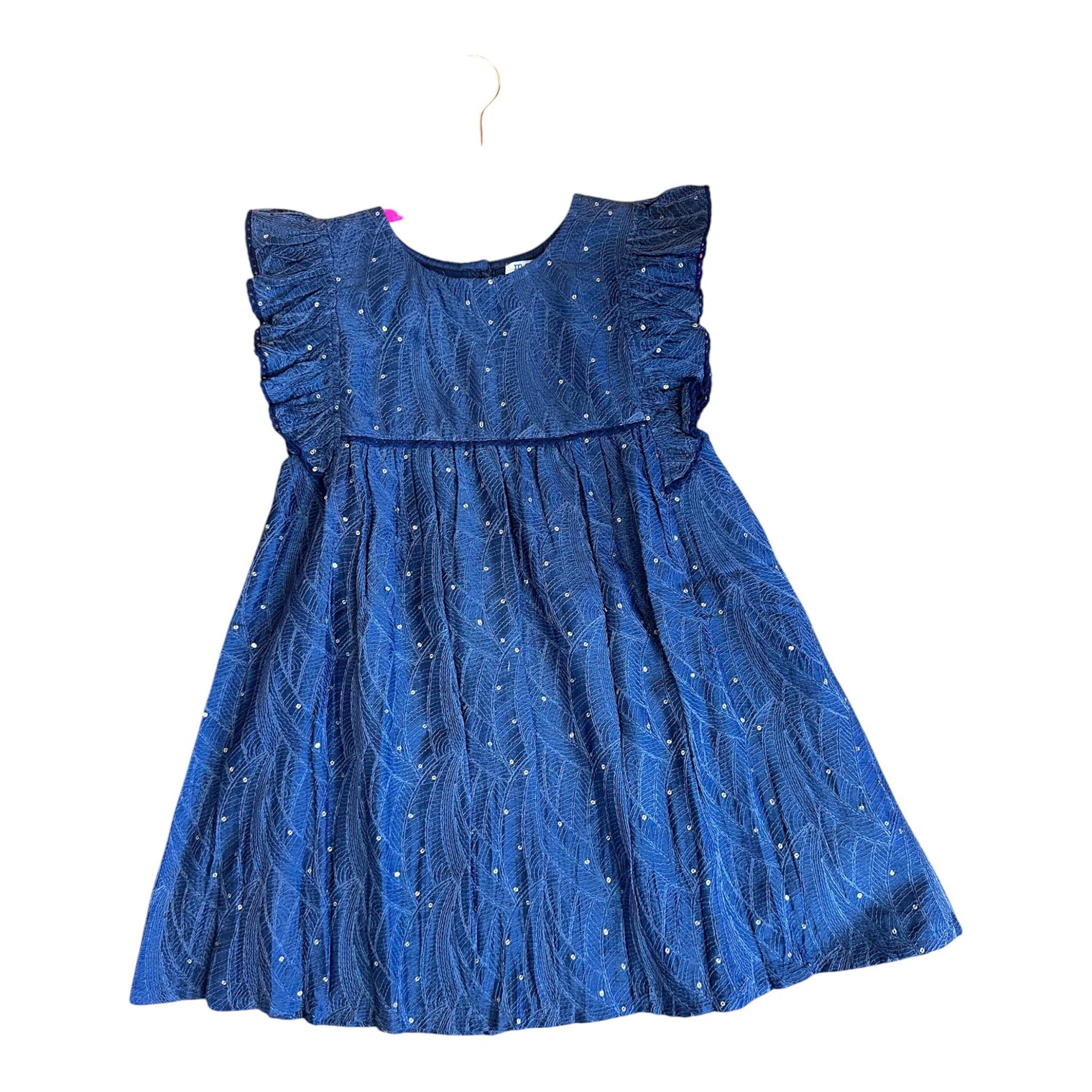 Seraphina Girls Dress Blue Embroidery