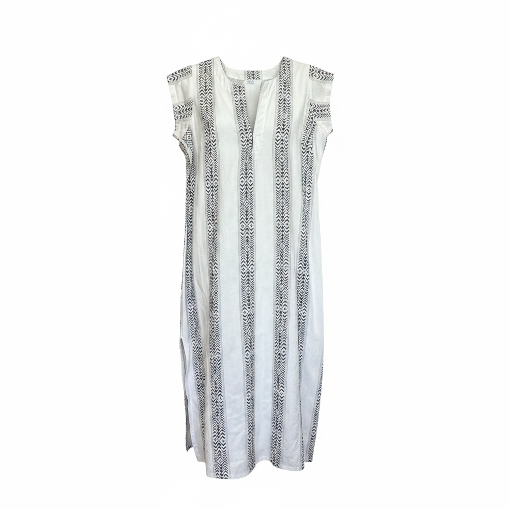 Noa Womens Maxi Kaftan Grey Stripe
