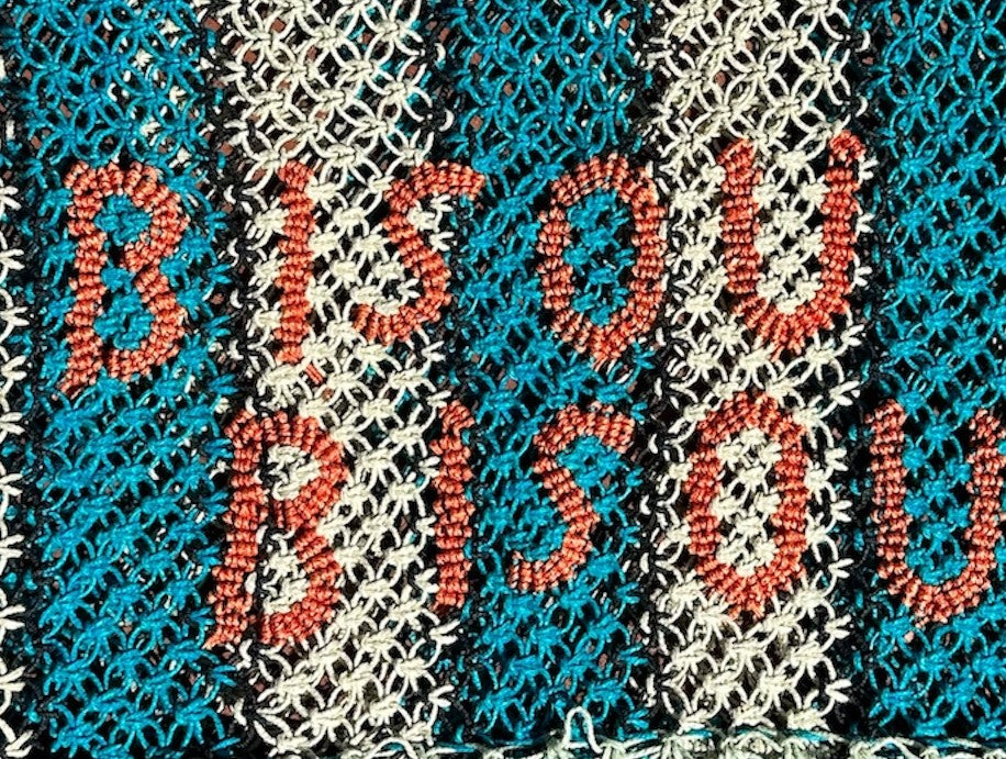 St Jean Jute Beach Tote "Bisous Bisous"