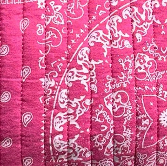 La Plage Ruffle Pouch Patchwork Bandana Pink