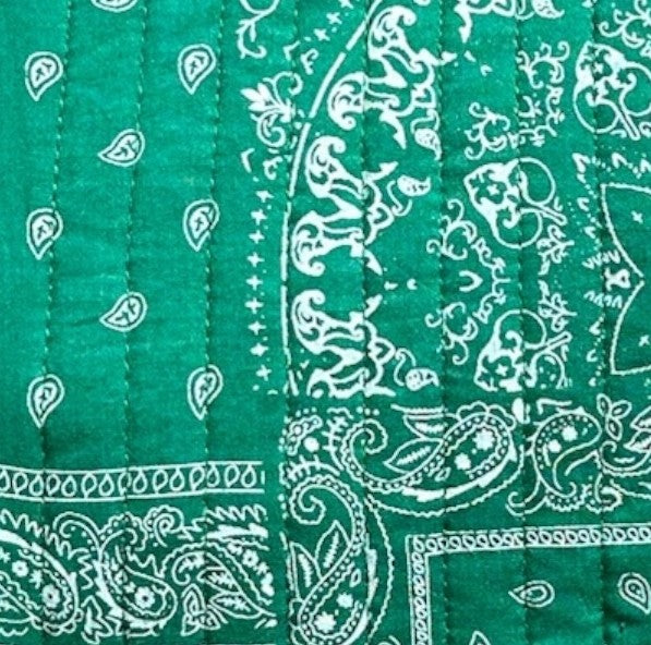 La Plage Ruffle Pouch Patchwork Bandana Green