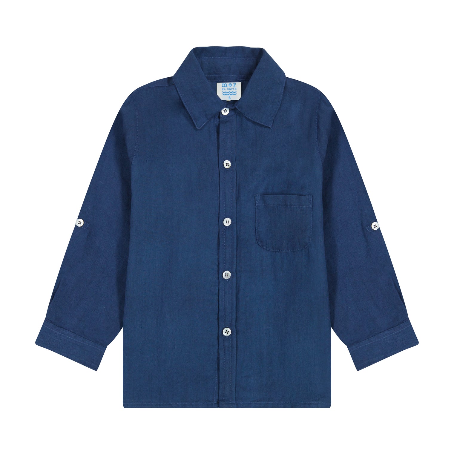 Remi Boy's Button Front Shirt Lapis Blue