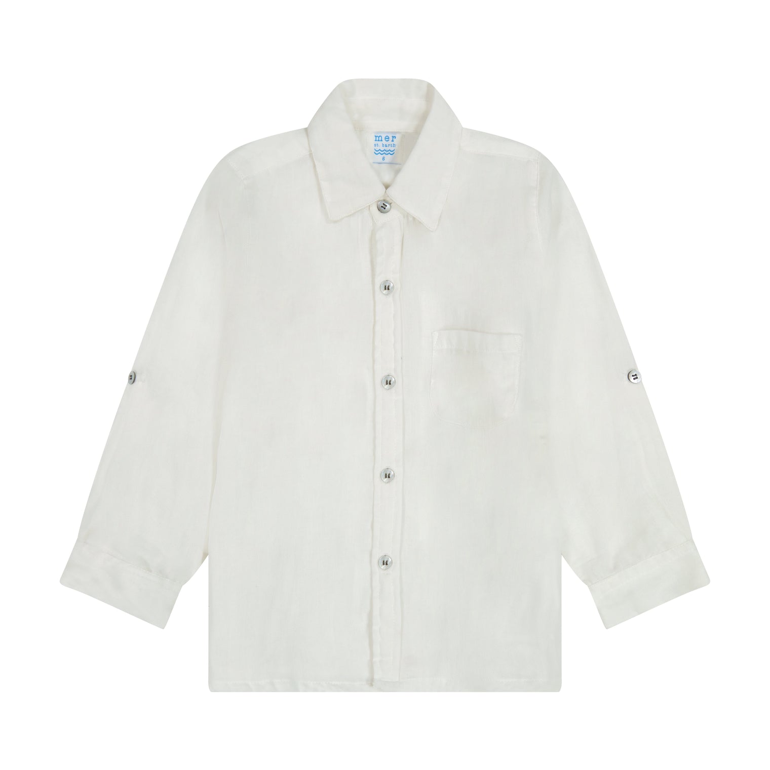 Remi Boy's Button Front Shirt White