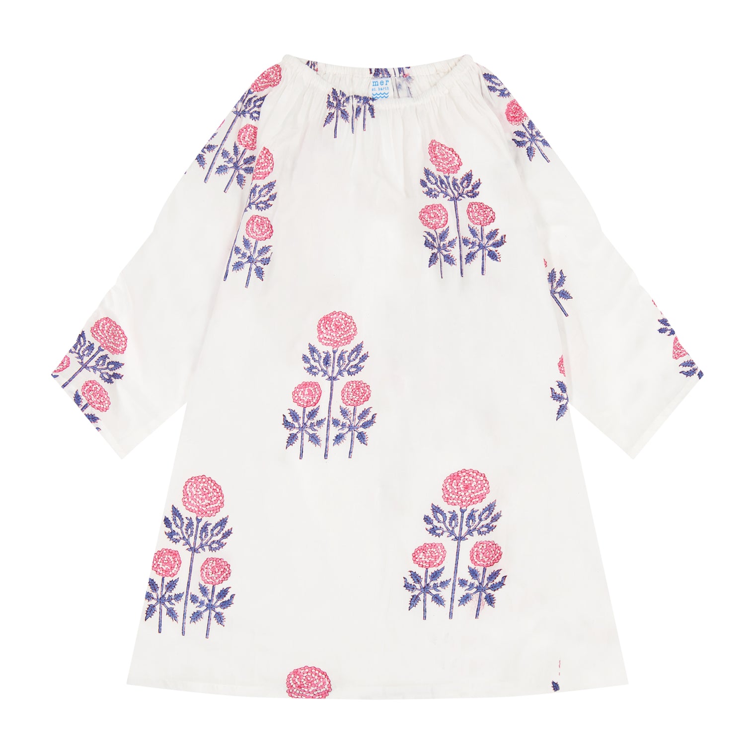 St Barth Girls Kaftan Peony Block Print