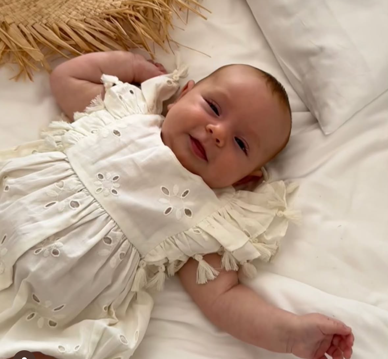Anna Baby Romper White Eyelet