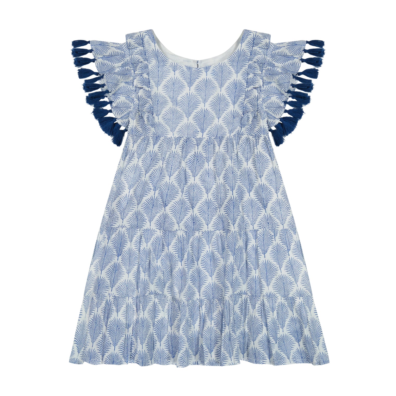 Sophie Girl's Tassel Dress Navy Feather